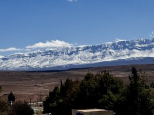 The high Atlas Mountains covered in snow.