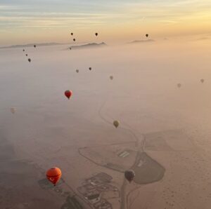 Hot-air balloon ride over the Red Desert